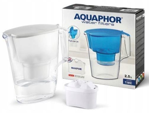 Aquaphor Time Waterfilterkan wit met filterpatroon Maxfor Plus, 2,5 liter