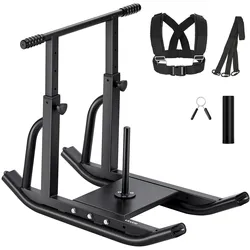VEVOR Gewichtsschlitten Kraftschlitten Krafttrainingsschlitten zur Verbesserung der Geschwindigkeit bei sportlichen Übungen, Fitnessgerät mit verstellbarem Griff, für 25/51 mm Gewichtsscheiben