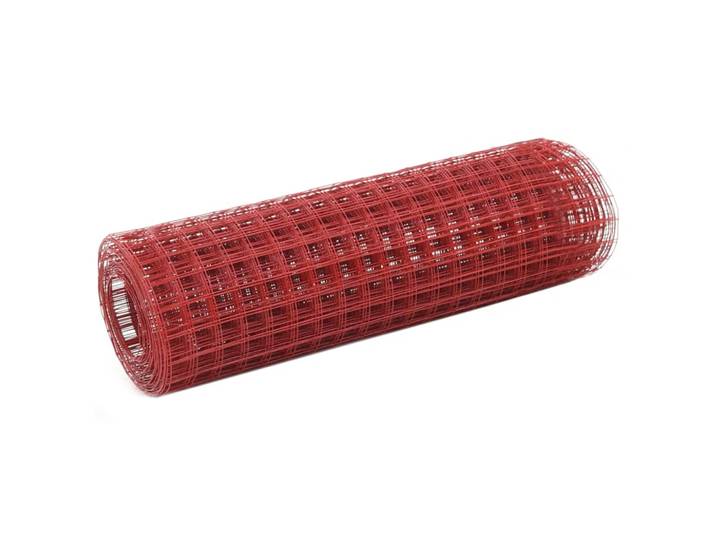 Vidaxl -Hühnerdraht 10x0\,5 m Stahl mit PVC -Beschichtung rot