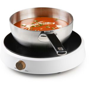 Domo Kochplatte DO30112IP, rund, Induktions-Einzelkochplatte, weiß, 2000 Watt