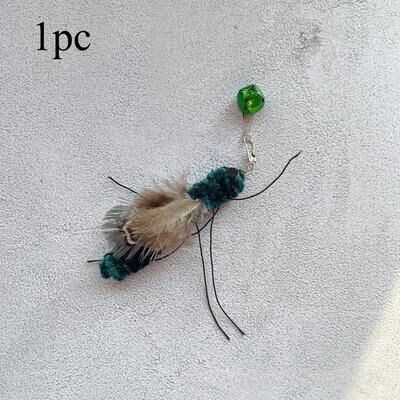 Inspired Living Interactive Bug Hunt Replacement Lures For Cat Wand Toys Plush Cat Teaser Refill, Interactive Cat Toy & Feather Cat To a