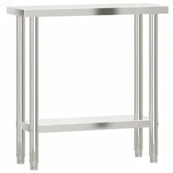 Helloshop26 - Professioneller Küchenarbeitstisch 82,5 x 30 x 85 cm Edelstahl 02_0045406