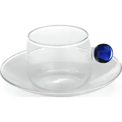 Bilia Kaffeetasse 120 ml blau mit Untertasse