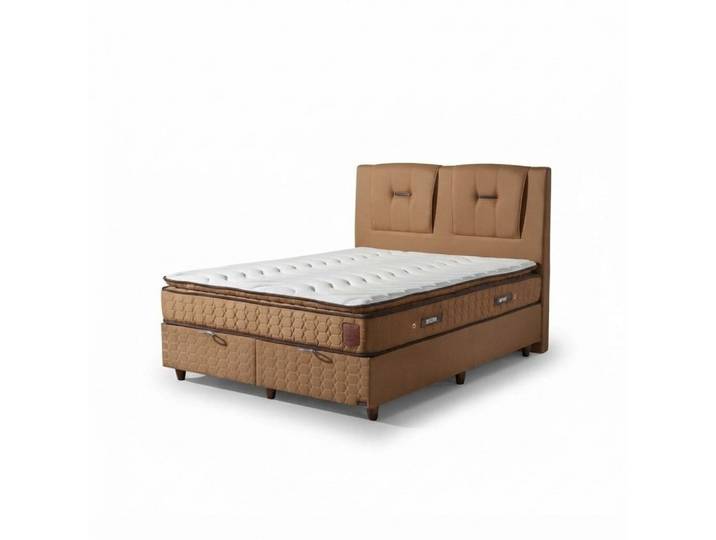 JVmoebel Boxspringbett Luxuriöses Boxspringbett mit modernem Kopfteil in elegantem Design, Made in Europe