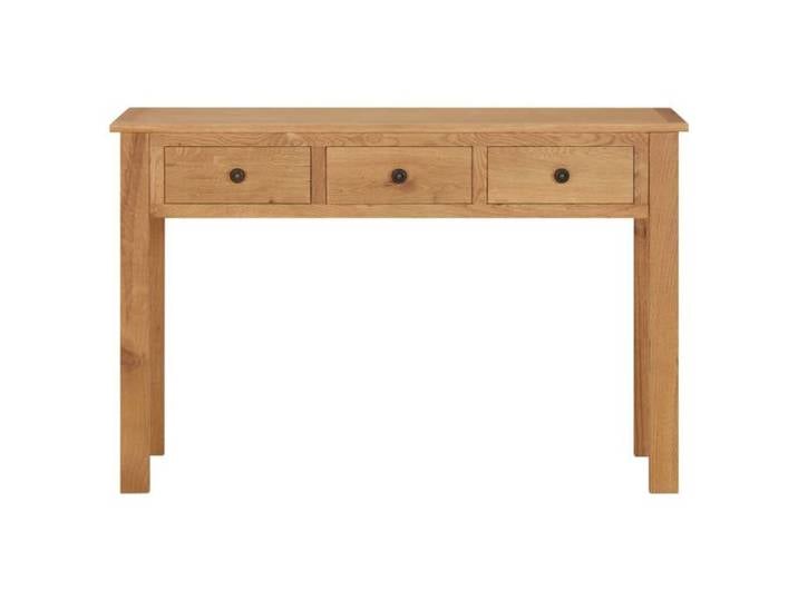 En solde  Petit meuble - moderne Coiffeuse 110x40x75 cm Bois de chêne massif L6857