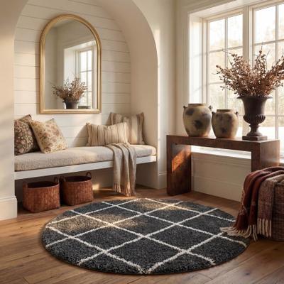 SAFAVIEH Hudson Shag Estella Diamond Trellis 2-inch Thick Rug