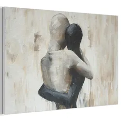 AKUSTIKBILD Abstrakt - Liebe - Schwarz und weiß - Modern Akustikpaneele 90x60 cm