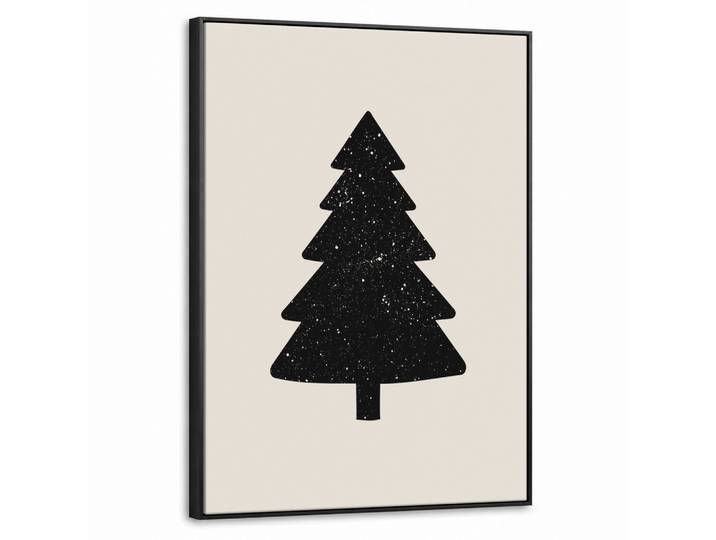 LEINWAND Bilder mit Rahmen - Weihnachtsbaum - Schwarz - Urlaub - Beige - 70x100
