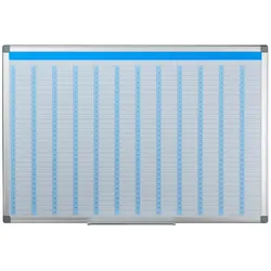 Relaxdays Whiteboard, Jahresplaner, abwischbar, magnetisch, Planungstafel mit Stiftablage, Magnetwand 60 x 90 cm, weiß