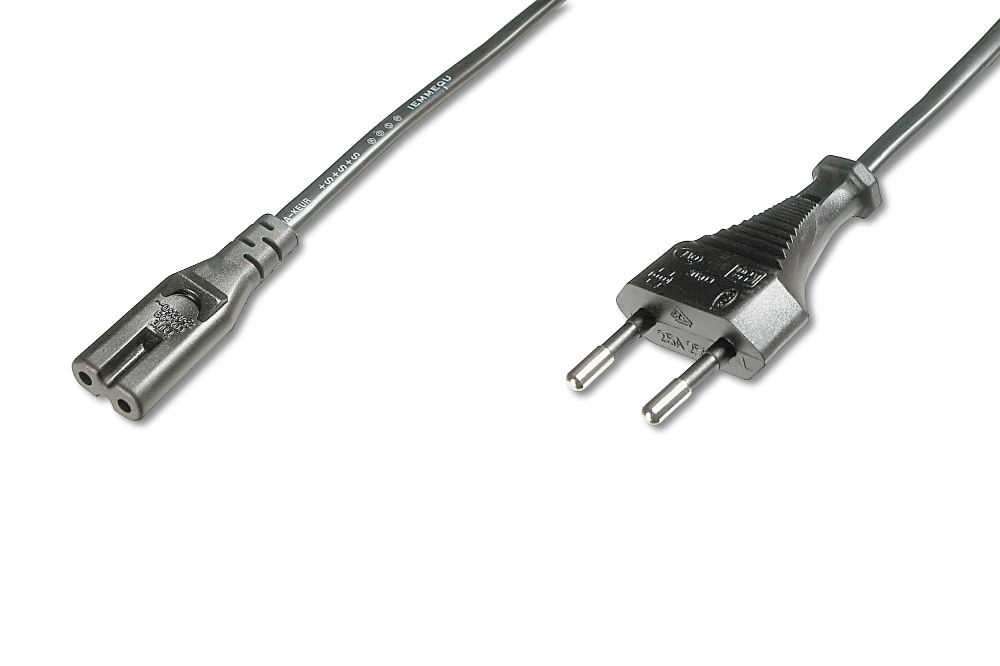 DIGITUS Netzanschlusskabel, Euro - C7 St/Bu, 1.8m AK-440104-018-S