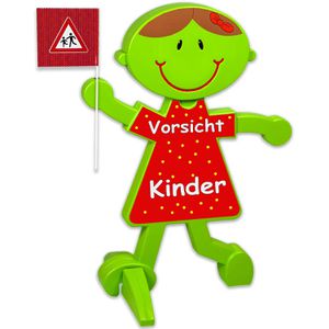 UvV Warnaufsteller 3D Lisa, grün, Vorsicht Kinder