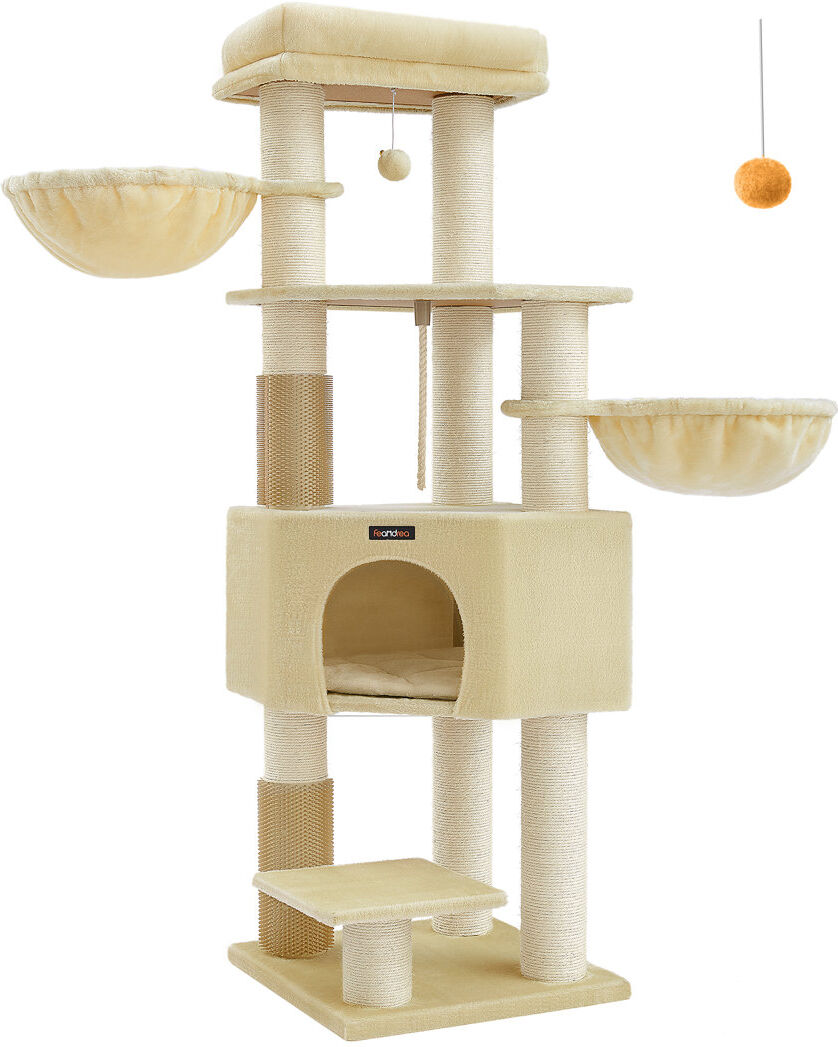 FEANDREA 160 X 50 X 50 Cm 160cm H Cat Tree Yellow 160cm H X 50cm W X 50cm D