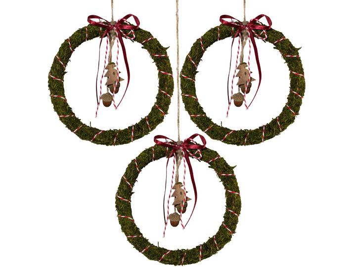 Dekohänger CREATIV HOME Weihnachtsdeko , grün, B:15cm H:20cm, Kunststoff, Dekohänger, Dekohänger, aus Deko-Tannenzweigen, Höhe ca. 20 cm