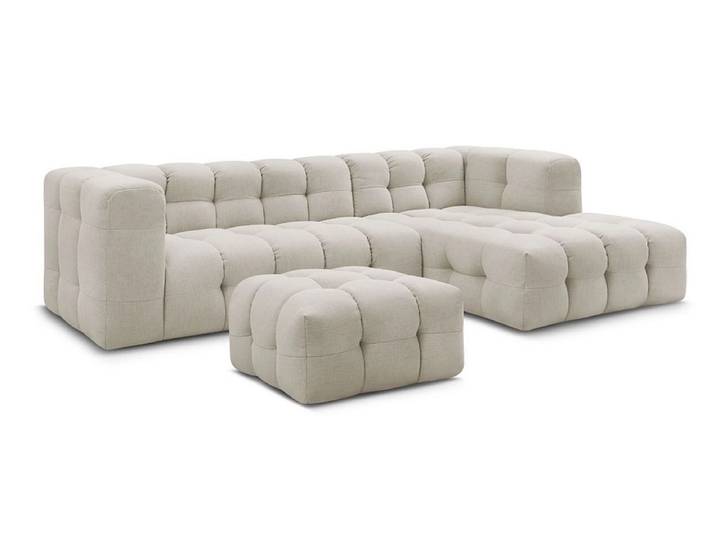 Ecksofa mit Hocker BOBOCHIC CLOUD Stoff beige