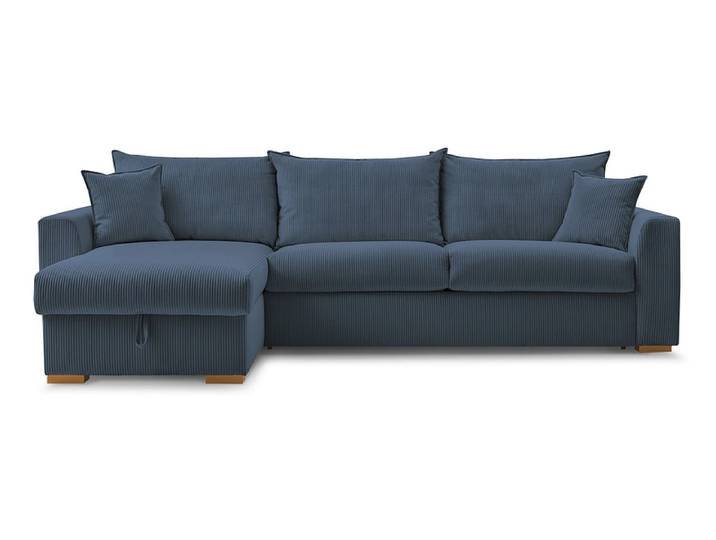 Ecksofa BOBOCHIC AUGUSTIN Cord-Stoff dunkelblau