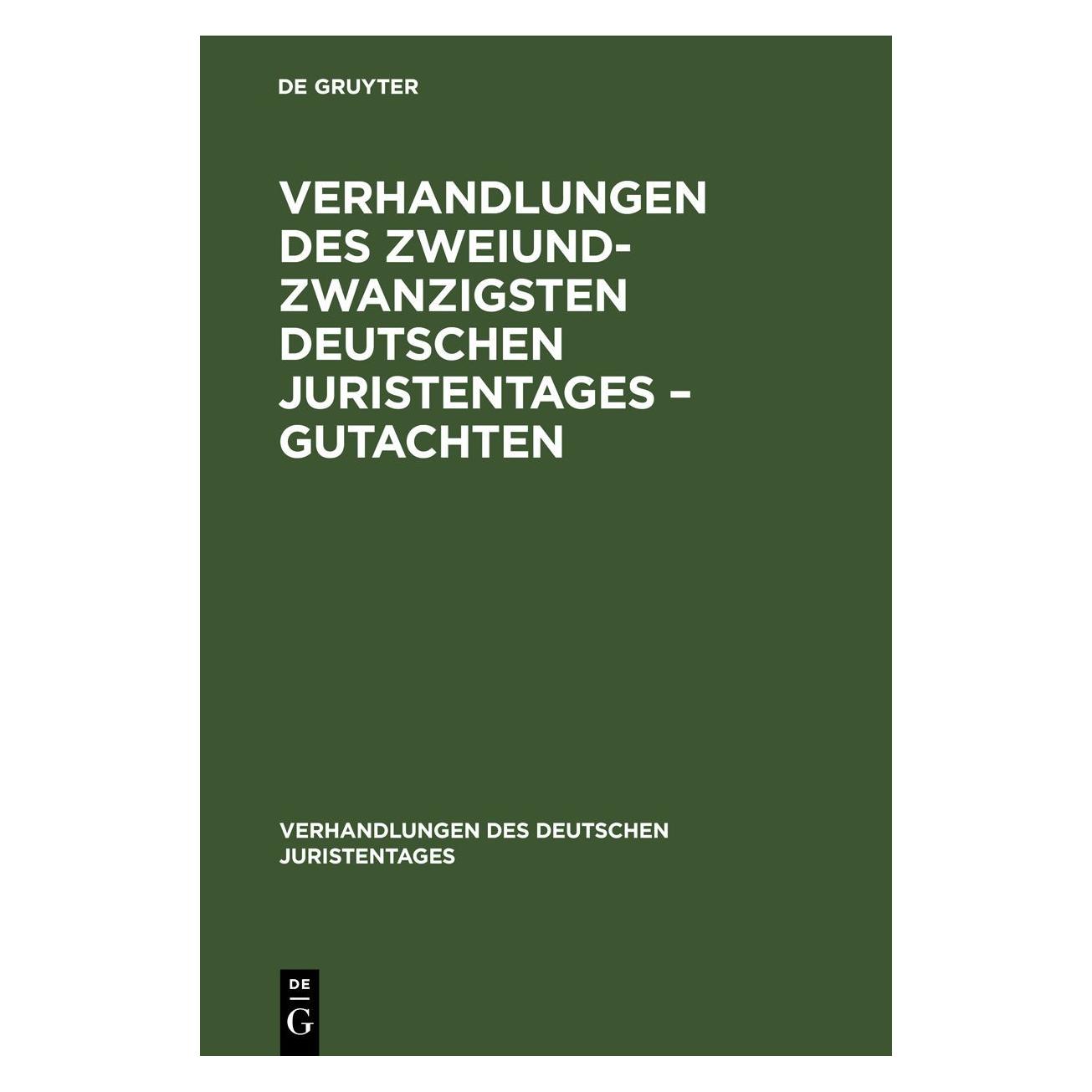 De Gruyter Verhandlungen des Zweiundzwanzigsten De (Deutsch, Hardcover) (67779067)