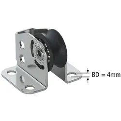 Sprenger Micro XS Block mit Kugellager, A2/Kunststoff, Seil max.6mm, Stehblock