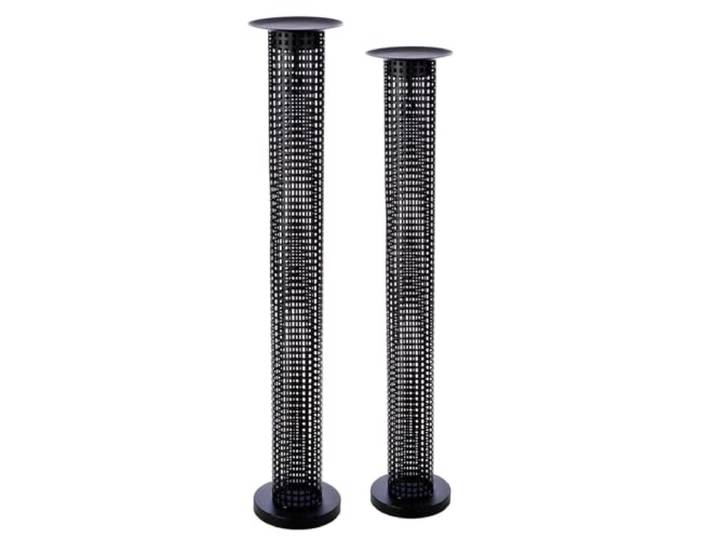 Casablanca Retino Bougeoir en métal Noir Mat Cylindrique Hauteur 102 cm Diamètre 15 cm