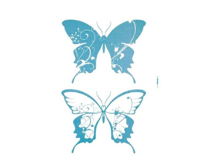 Komar Deco-Sticker FARFALLE 50 x 70 cm Wandtattoo, Wandbild, Wandsticker, Wandaufkleber, Walltattoo, Schmetterlinge, Blumen, Muster, Abstrakt 17017h