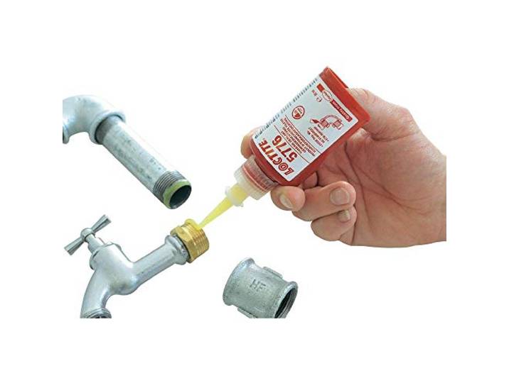 Een-component schroefdraadafdichting, speciaal geschikt voor gas- en waterleidingen.