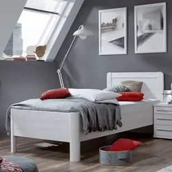Einzelbett in Weiß Überlänge