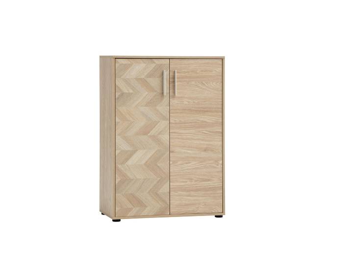 Mid.you Aktenschrank Arezzo, Eichefarben, 2 Fächer, 80.1x113.4x38.2 cm, Beimöbel erhältlich, Büromöbel, Büroschränke, Aktenschränke