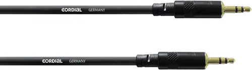Cordial CFS 1,5 WW Klinke Klinken Verbindungskabel [1x Klinkenstecker 3.5mm - 1x Klinkenstecker 3.5 mm] 1.50m Schwarz Flexibel