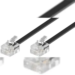 Goobay 50319 Modularanschlusskabel, 10 m, Schwarz - RJ11/RJ14-Stecker (6P4C) > RJ11/RJ14-Stecker (6P4C)