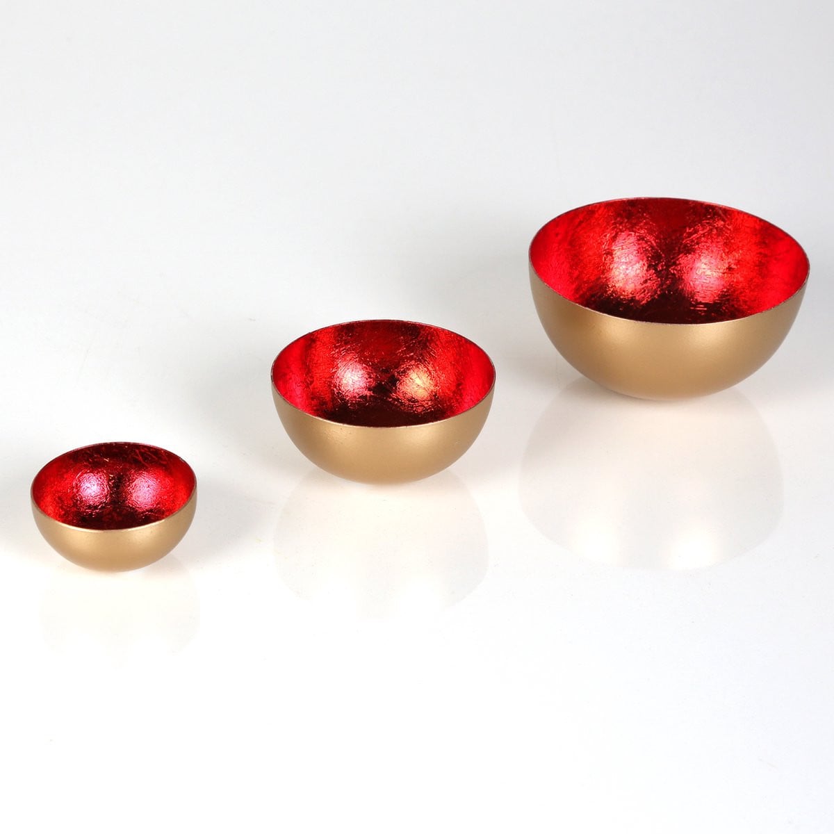 Set van 3 Meo waxinelichthouders - Rood