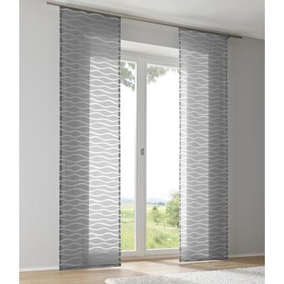 Schiebegardine KUTTI "Enya" Gr. 1, grau, B:60cm H:145cm, Ausbrenner, Baumwolle, Polyester, Gardinen, Ausbrenner Welle transparent uni