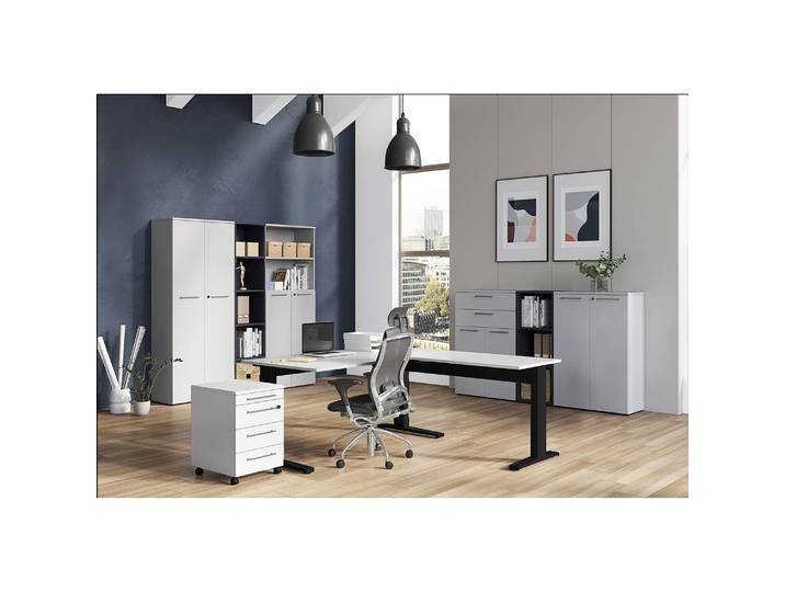 Armoire de bureau GW-Agenda III 80 x 197 x 40cm Gris/Gris clair
