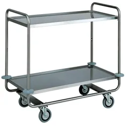 Fimar Servicewagen Schwerer Transport - 2 Edelstahlböden Kapazität 150 kg - Abmessungen 110x60x100(h) cm - Räder ø125 mm