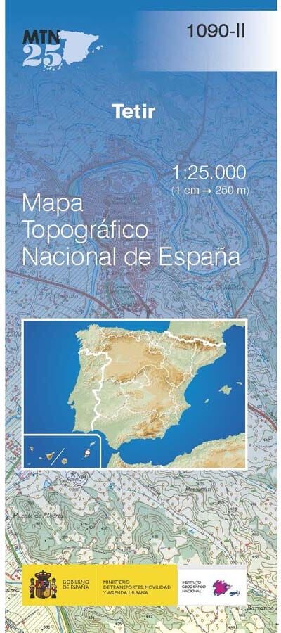 Carte topographique de l'Espagne n° 1090.2 - Tetir (Fuerteventura)   CNIG - 1/25 000