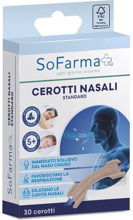 SO.FARMA.MORRA SpA Sofarmapiu', Cerotto Nasale Classico, 30 Pezzi