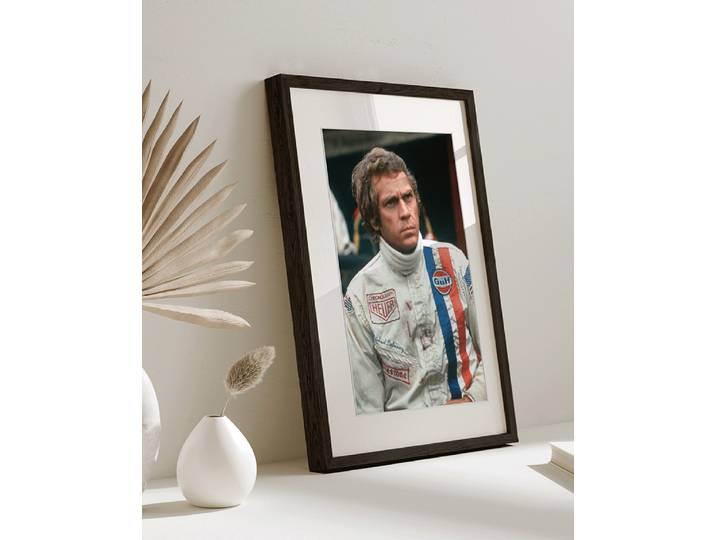 Kunstdruck Steve McQueen Le Mans Abdeckung: Acrylglas Rahmen: Buche, lackiert Multicolor 33 x 43cm