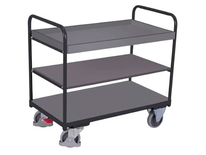Cordes Etagenwagen 1260x800x990 mm mit 2 Ladeflächen und 1 Tablett anthrazit