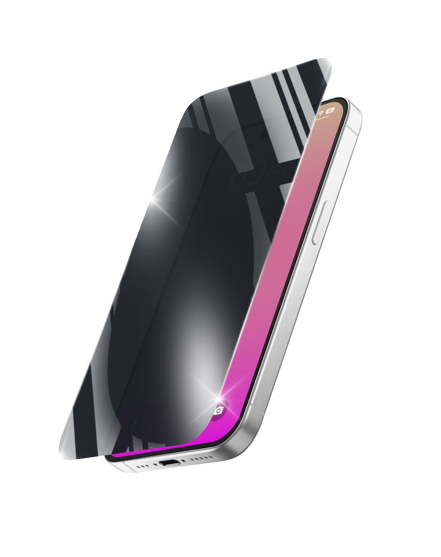 Cellular Line Privacy Xtreme Glass Klare Bildschirmschutzfolie gehärtetes Glas für Apple iPhone 17 Abnutzungsresistent, Tropfsicher, Schlagfest, Kratzresistent, Schockresistent XTRSPYGLASIPH17