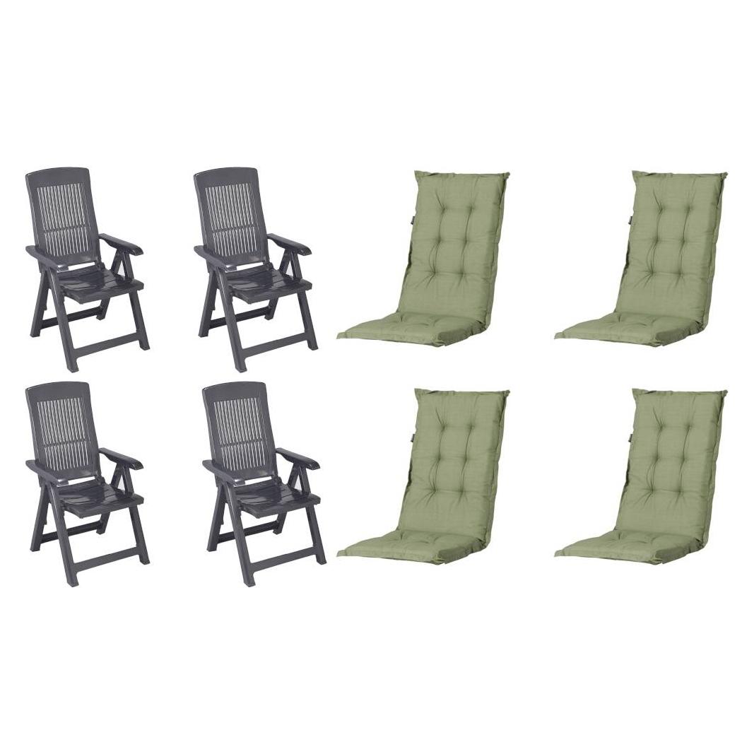 ProGarden Tampa+Auflagen SET an/grü X64446 Gartenmöbel-Set (X64446)