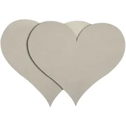 Deko-Herzen 2er-Set - PODIUM - Creme
