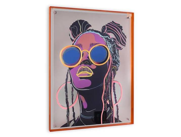 Mirrors & More Amira 83420217 Tableau LED en verre acrylique multicolore Abricot