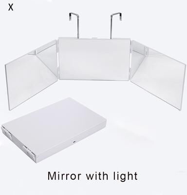 Fusion Finds Lighted Way Mirror With LED Lights Adjustable Trifold Haircut Makeup & Shaving Mirror white Led