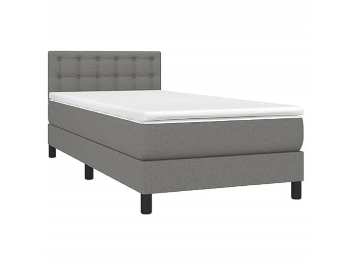 vidaXL Boxspringbett mit Matratze Dunkelgrau 90x200 cm Stoff