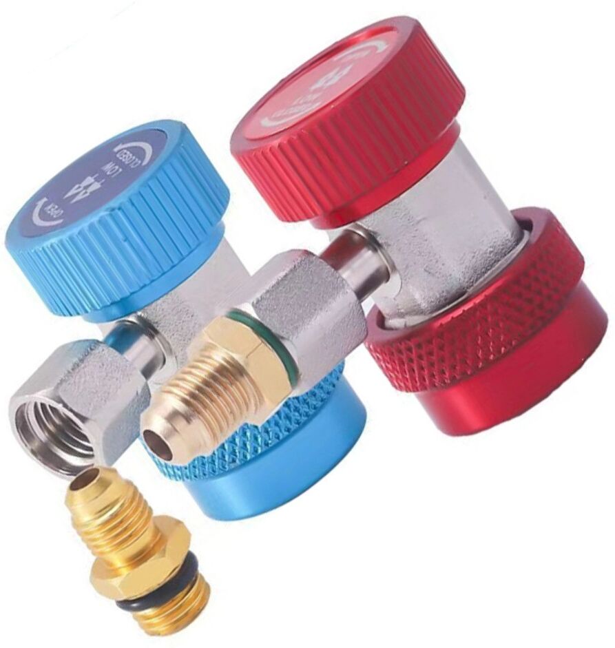 INF Hoch-/Niederdruck-Kältemitteladapter zum Öffnen von Dosen mit Einwegventil und Stahl-Piercing-Nadel