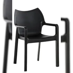 DELUKE® Stuhl REWIU - 84x57x53cm, schwarz, Kunststoff Kunststoff Gestell Stühle Esszimmerstühle Stuhl Esszimmer Esstisch Stühle Küchenstuhl