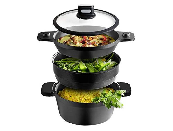 Multifunktionstopf Pepe, 24 cm, 4 Teile = 6 Kochgeräte,