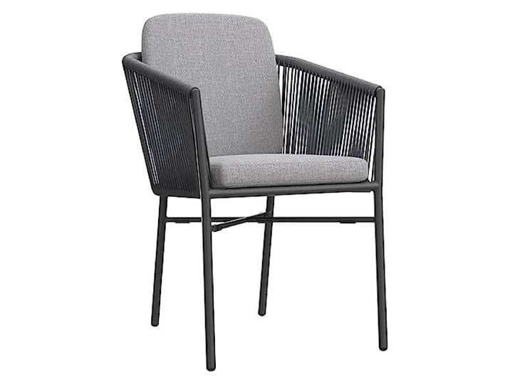 OUTLIV. Ohio Stapelsessel, stapelbar, mit Kissen, Anthrazit Aluminium und Rope; stapelbar und mit Kissen; 60x58x75cm; Anthrazit; platzsparend, komfortabel; für Garten und Terrasse