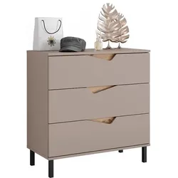 Vicco, Kommode + Sideboard, Kommode Marelle, Greige/Artisan/Artisan, 80 x 81.2 cm mit 3 Schubladen (80 x 38 x 81.20 cm)