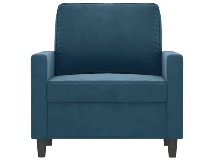 KTHLBRH Blauer Sessel aus Samt 60 cm Gestell aus Metall, Schaumstoff, modernes Design, max. Belastung 110 kg