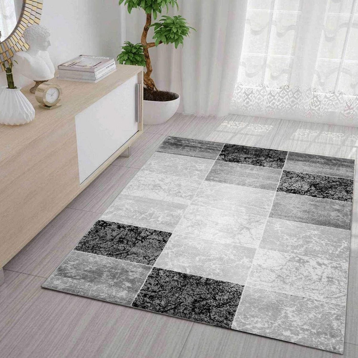 Grafisch designtapijt met geometrisch patroon