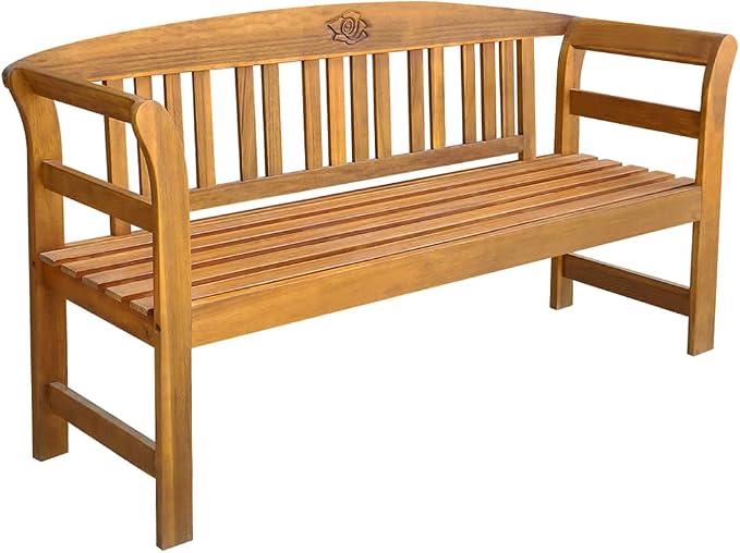 Gartenbank 120 cm Massivholz Akazie